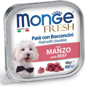 MONGE DOG FRESH BEEF suņu konservi pastēte Liellops 100g